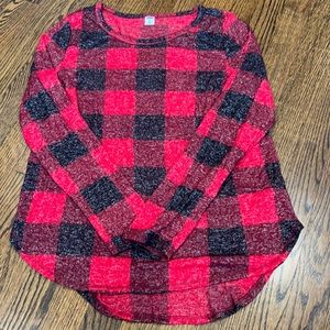 Plaid long sleeve top